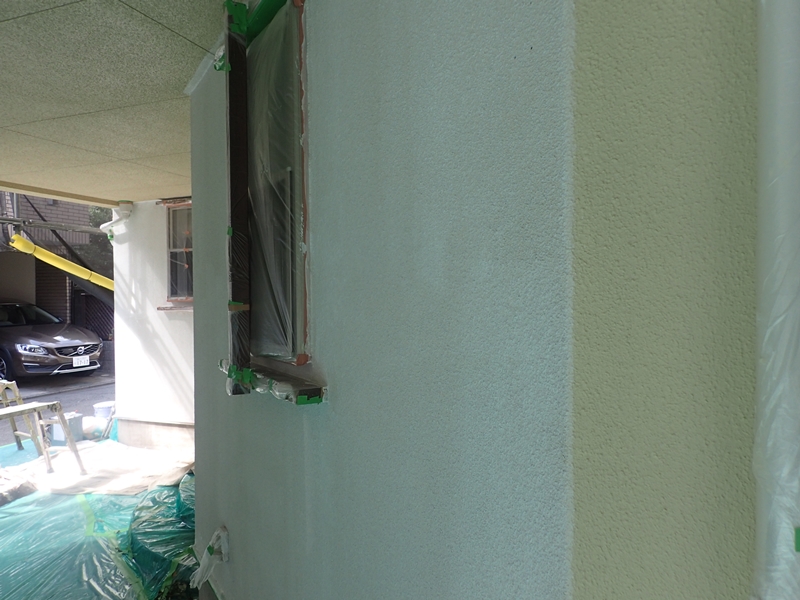 ジョリパットフレッシュの外壁塗り替え工事　ジョリパット壁面