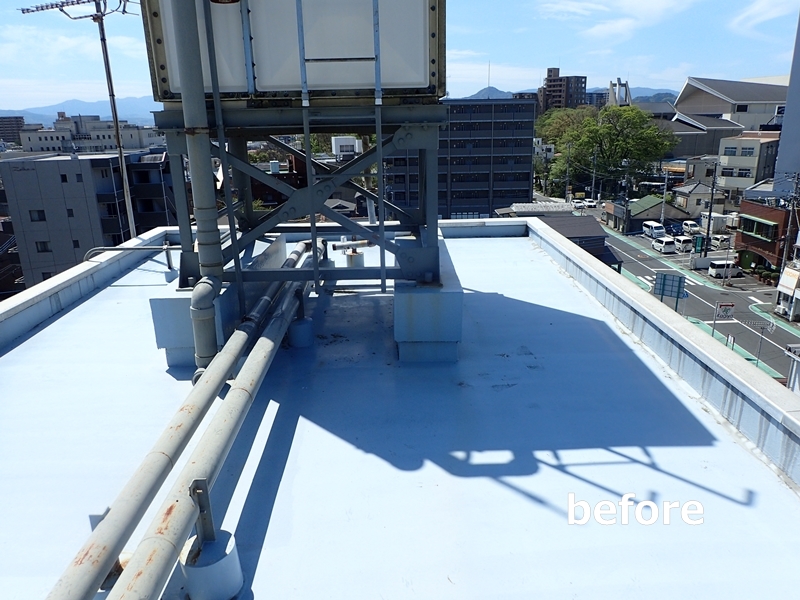 ウレタン防水　通気緩衝工法　ビルマンションの屋上防水工事